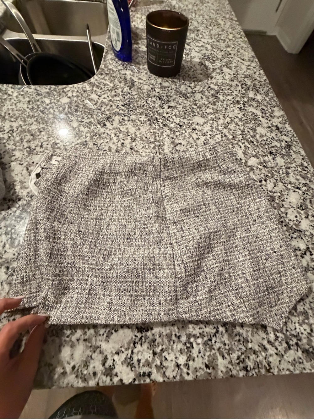 superdown Gray Tweed Mini Skirt